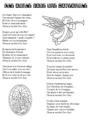Coloriage à télécharger - Les anges dans nos campagnes - Chansons de Noël