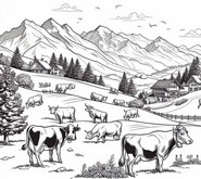 Lámina para colorear - Pastos - Suiza