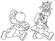 Lámina para colorear - Yoshi & Mario - Super Mario Bros Wonder