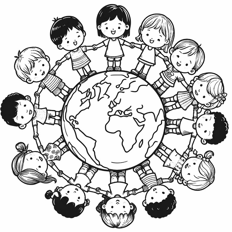 Coloring page World Childhood Day