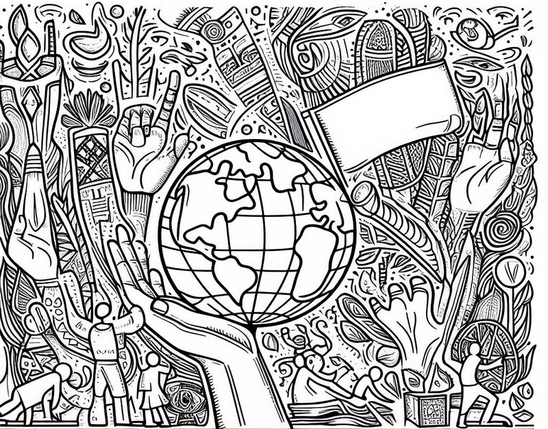 Coloring page Human Rights Day