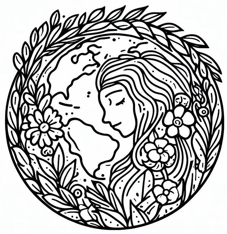 Coloring page International Planet Earth Day