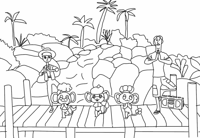 Coloring page Yoga lesson