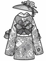 Dibujo descargable - Kimono - Año nuevo japonés