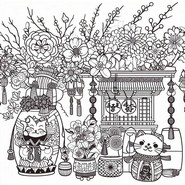 Coloring sheet - Decorations - Japanese New Year