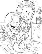 Dibujo para colorear - el gato - Les Sisters