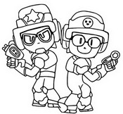 Dibujo para colorear - Larry & Lawrie - Brawl Stars - Starr Toon