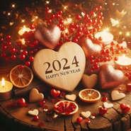 Imagen para colorear - Amor - Feliz año nuevo 2024 - Tarjetas de felicitación