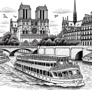 Dibujo gratuito - Catedral de Notre Dame - París