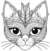 Dibujo descargable - Máscara de gato - Máscaras para el carnaval