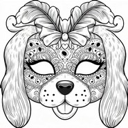 Dibujo para colorear - Máscara para perros - Máscaras para el carnaval