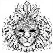 Dibujo gratuito - Máscara de león - Máscaras para el carnaval