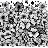 Dibujo descargable - Una multitud de trébol - Día de San Patricio