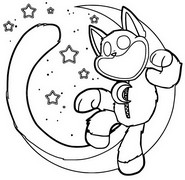 Hoja para colorear - La luna - Catnap - Poppy Playtime