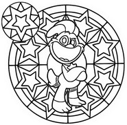 Imagen para colorear - 
KickinChicken - Smiling Critters Mandalas