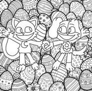 Dibujo descargable - Catnap & DogDay - Poppy Playtime Pascua de Resurrección