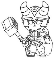 Dibujo descargable - Thor Bibi - Brawl Stars - Ranked