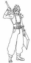 Coloring sheet - Cloud Strife - Final Fantasy 7