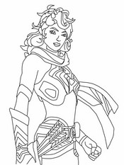 Printable coloring - Artemis - Fortnite Myths and Mortals