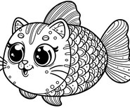 Lámina para colorear - Pez gato - pez divertido