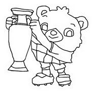Imagini de colorat Mascota cu cupa