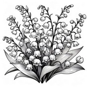 Dibujo descargable - Ramo de lirio de los valles. - Lirio de los valles el 1 de mayo