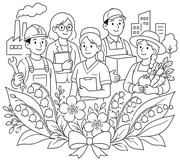 Immagine da colorare - Festa dei lavoratori - Mughetto il 1 maggio