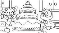 Dibujo descargable - Pastel de cumpleaños - Smiling Critters - Poppy Playtime