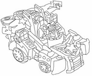Hoja para colorear - Power – Robot : El coche - Superthings - Turbo Warriors