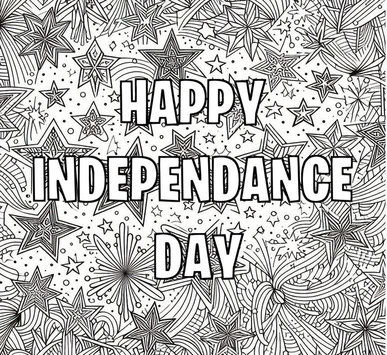 Dibujo para colorear Happy Independance Day