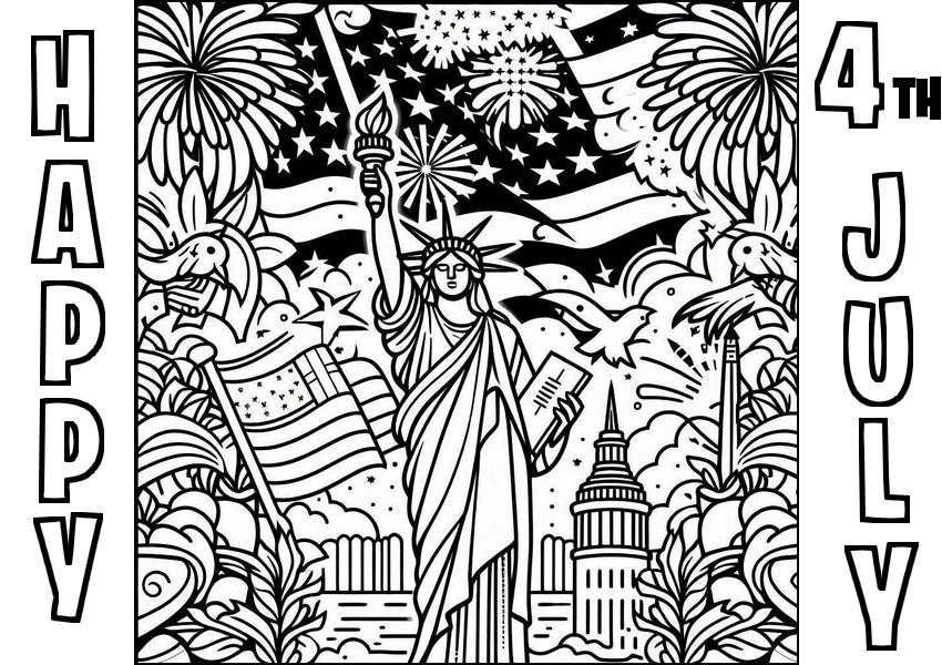 Coloring page Statue of Liberty