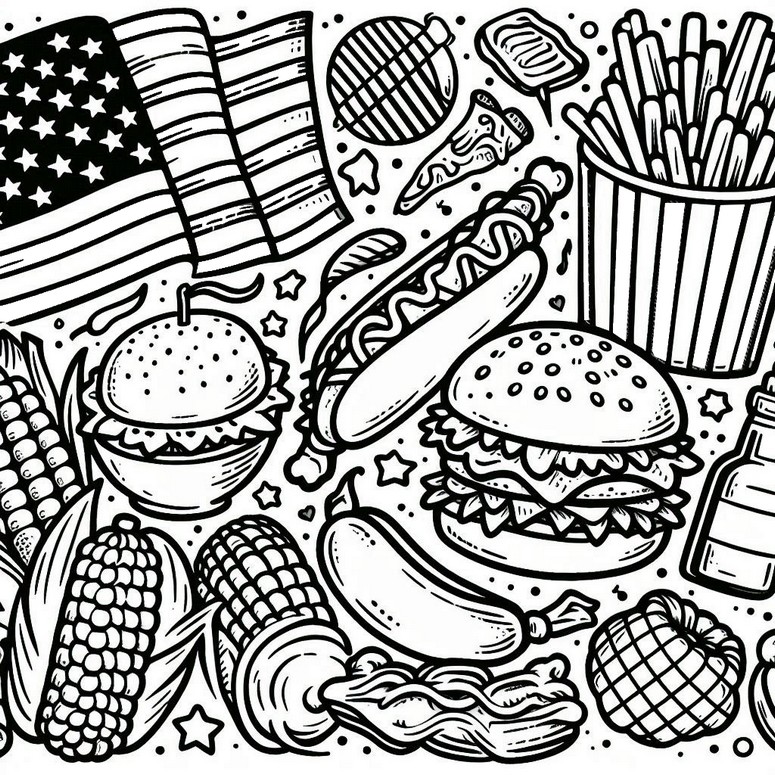 Coloring page Barbecue