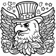 Dibujo gratuito - Águila con sombrero - Día de la Independencia 4 de julio