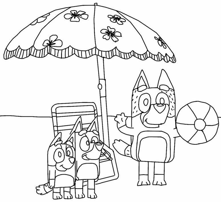 Desenho para colorir Embaixo do guarda-chuva