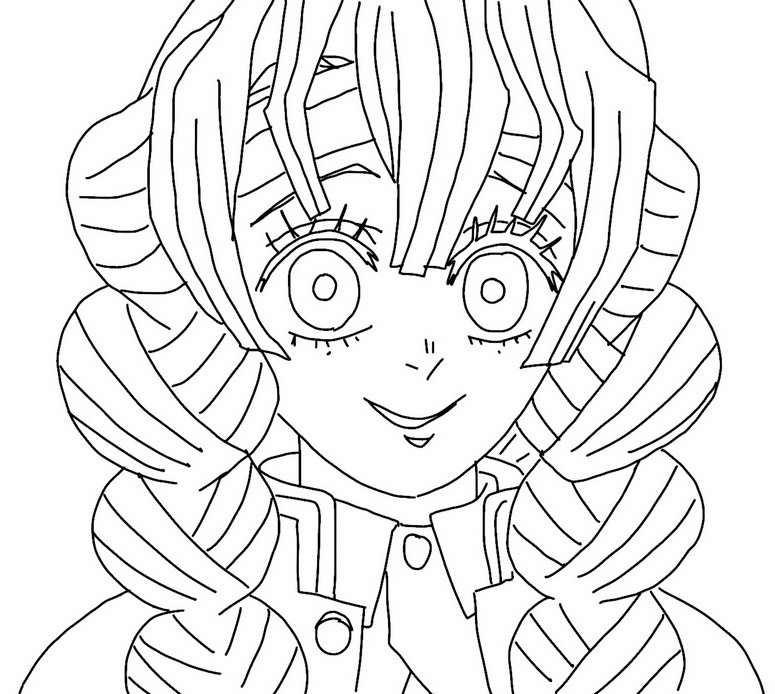 Coloring page Mitsuri Kanroji