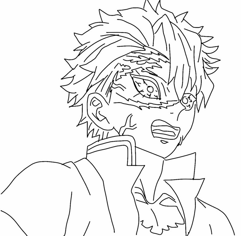 Coloring page Sanemi Shinazugawa