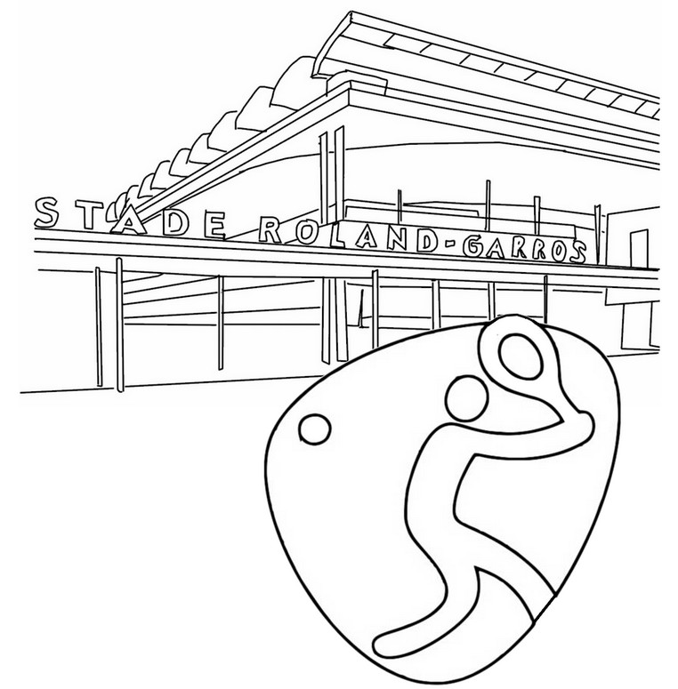 Coloring page Tennis at Roland Garros