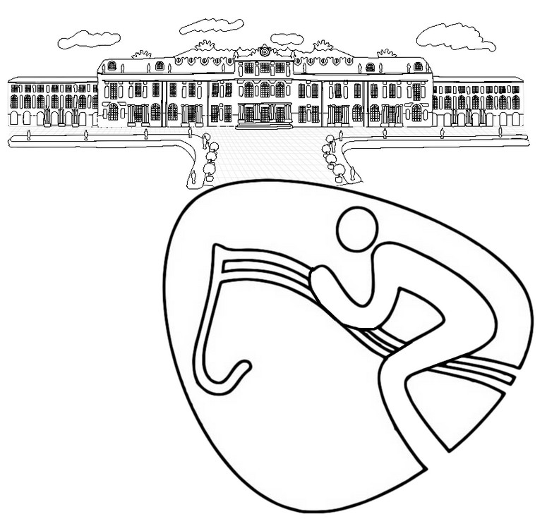 Coloring page Horse riding at the Palace of Versailles