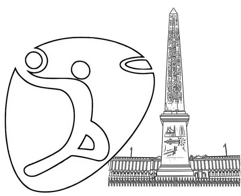 Coloring page 3x3 basketball on Place de la Concorde