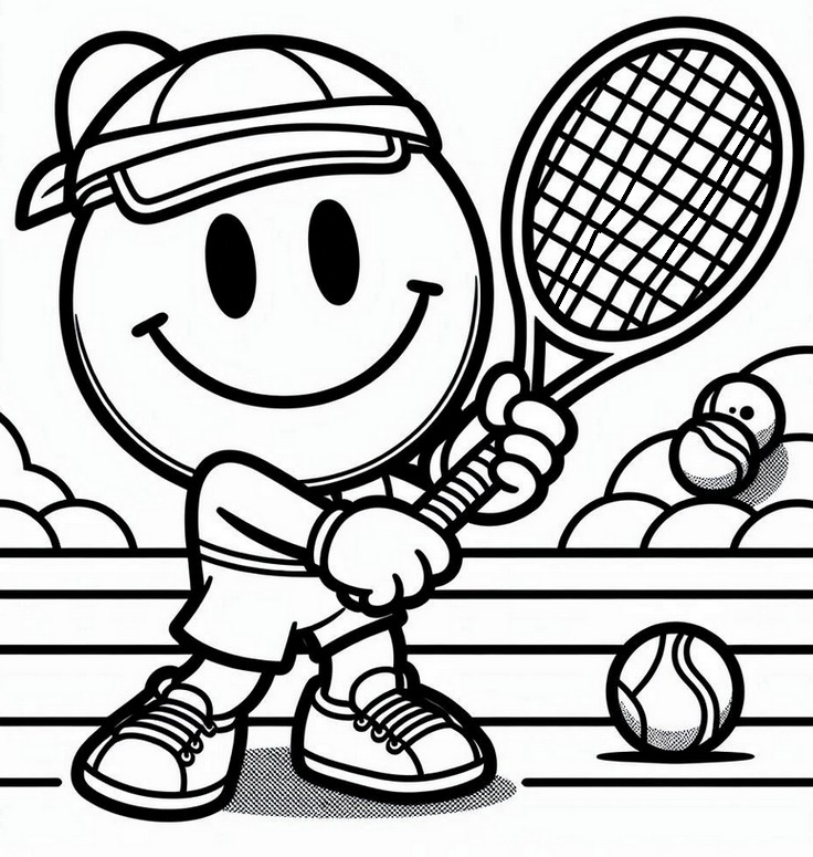 Coloring page Tennis