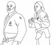 Coloring page - Riner et Agbegnenou - French athletes Olympic Games 2024