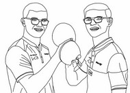 Coloring sheet - Alexis et Félix Lebrun - French athletes Olympic Games 2024