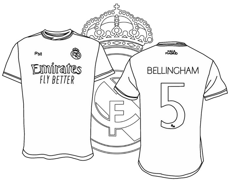 Disegno da colorare Maglia Bellingham