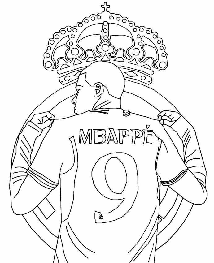 Coloring page Presentation of Kylian Mbappé