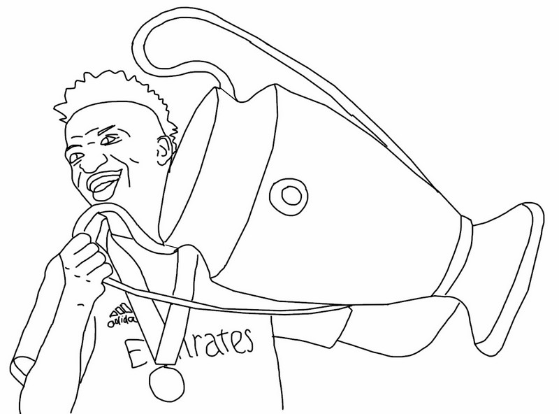 Desenho para colorir Vinícius Júnior - Liga dos Campeões