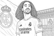 色を塗る絵 - Marc Cucurella - サッカー - レアル・マドリード
