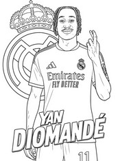塗り絵用紙 - Yan Diomandé - サッカー - レアル・マドリード