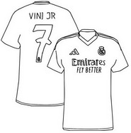 Downloadable coloring - Vinícius Júnior jersey - Soccer - Real Madrid