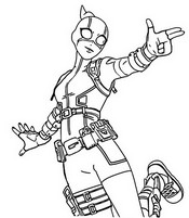Coloring sheet - Gwenpool - Fortnite - Absolut Doom