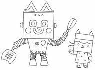 Dibujo para colorear - robot artesanal - La casa de muñecas 2024